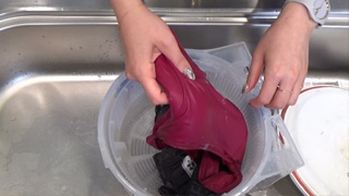 洗濯物のバランスを取ります